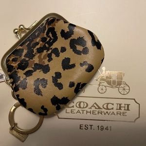 Coach  Leopard Coin Purse Keyfob